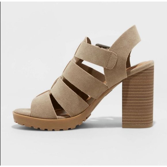 Universal Thread Anastasia Fisherman Womens Heel Size 10 Pump Sandal Taupe Brown - Picture 2 of 3